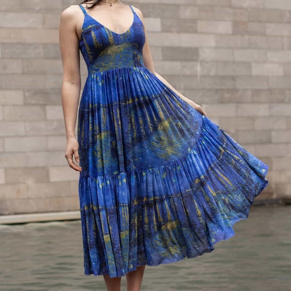 Blackmilk Starry Night Over The Rhone Sheer Midaxi Dress